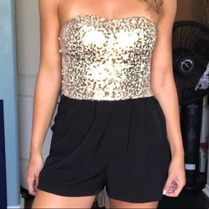 Like New Gold Sequined Romper